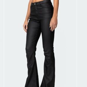 Edikted Leather Flare Pants